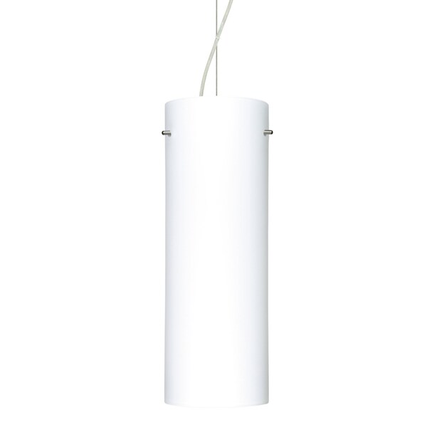 Besa Lighting Stilo 18 Cord Pendant, Opal Matte, Satin Nickel Finish, 1x11W LED 1KX-412807-LED-SN - main